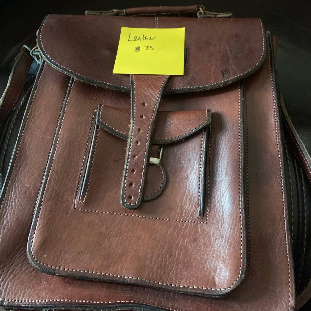 Leather brown bag made in El Salvador